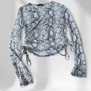 Chic Snakeskin Long Sleeve Top